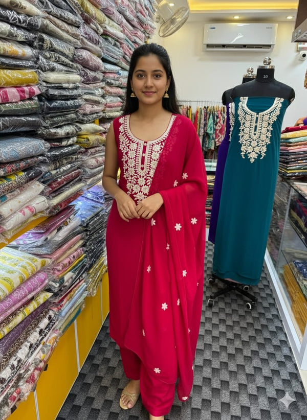 LS0014 PARTYWEAR UNSTITCHED SALWAR MATERIALS