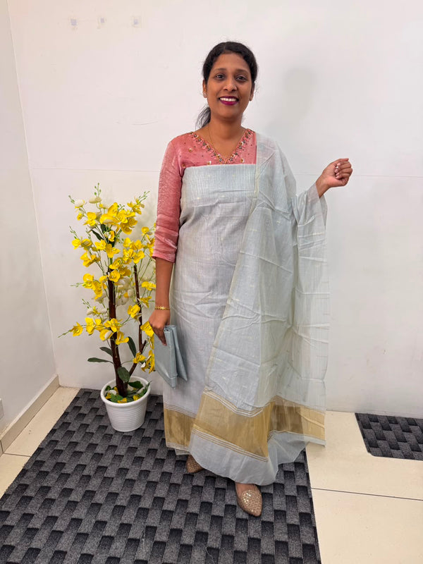 Ls0192 Onam Collection unstitched Material